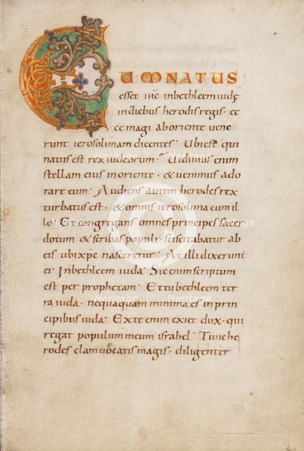 Decorated Initial C; Gospel Lectionary, late 10th century. Creator: Unknown.