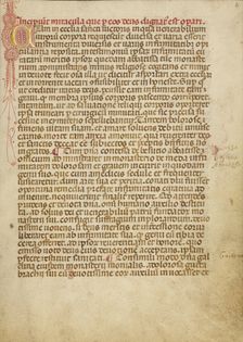 Decorated Initial C; Legenda Venerabilium Virorum Aymonis et Vermondi, about 1400. Creator: Anovelo da Imbonate