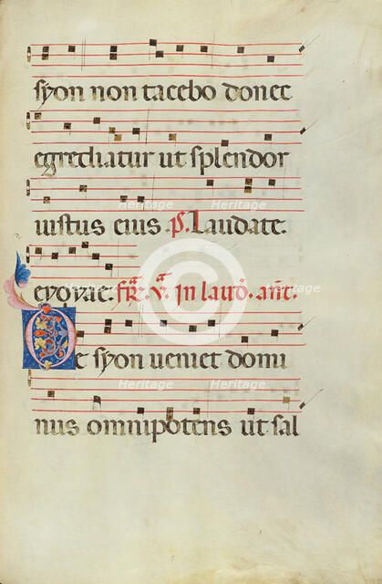 Decorated Initial D; Antiphonal, late 13th century. Creator: Unknown.