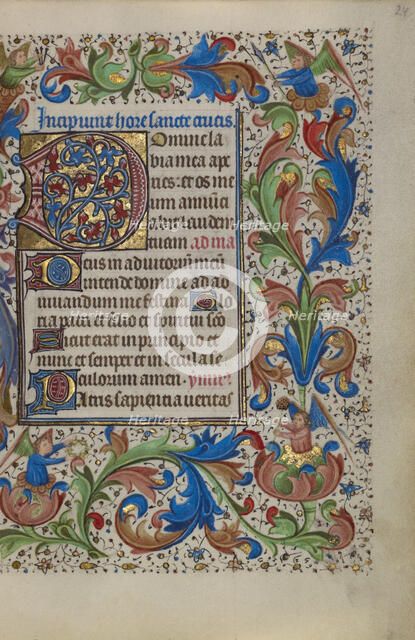 Decorated Initial D; Book of Hours, about 1450-1455. Creator: Unknown.