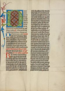 Decorated Initial D; Collegium Ducale, about 1420-1430. Creator: Master Michael