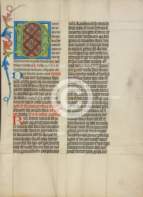 Decorated Initial D; Collegium Ducale, about 1420-1430. Creator: Master Michael.