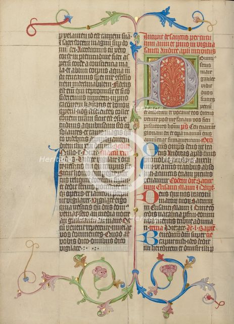 Decorated Initial D; Collegium Ducale, about 1420-1430. Creator: Master Michael.