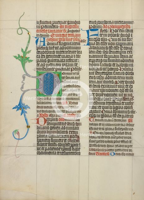 Decorated Initial D; Collegium Ducale, about 1420-1430. Creator: Master Michael.
