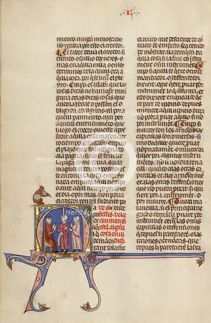 Decorated Initial D; Collegium Ducale, about 1420-1430. Creator: Master Michael.