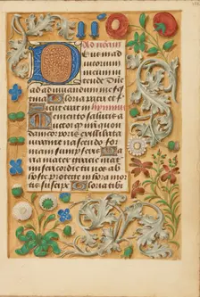 Decorated Initial D; Crohin-La Fontaine Hours, about 1480-1485 ?. Creator: Unknown
