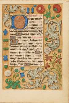 Decorated Initial D; Crohin-La Fontaine Hours, about 1480-1485 ?. Creator: Unknown