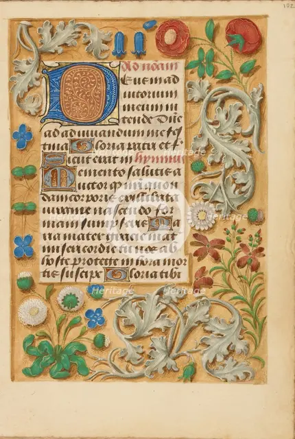 Decorated Initial D; Crohin-La Fontaine Hours, about 1480-1485 ?. Creator: Unknown.
