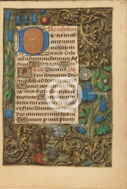 Decorated Initial D; Crohin-La Fontaine Hours, about 1480-1485 ?. Creator: Unknown.