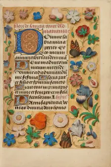 Decorated Initial D; Crohin-La Fontaine Hours, about 1480-1485 ?. Creator: Unknown