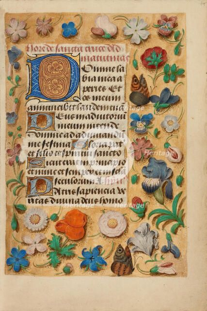 Decorated Initial D; Crohin-La Fontaine Hours, about 1480-1485 ?. Creator: Unknown.