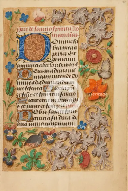 Decorated Initial D; Crohin-La Fontaine Hours, about 1480-1485 ?. Creator: Unknown.