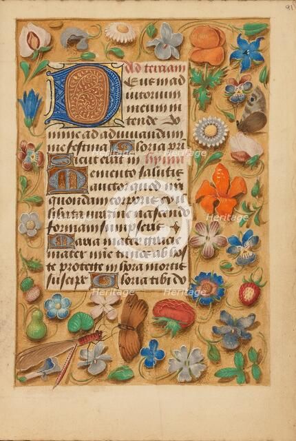 Decorated Initial D; Crohin-La Fontaine Hours, (about 1480-1485?). Creator: Unknown.