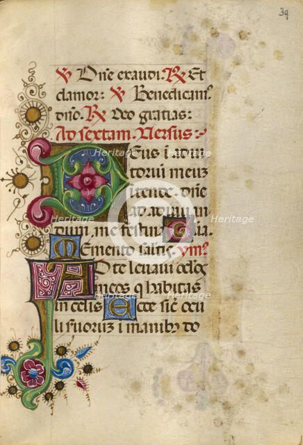 Decorated Initial D; Decorated Initial A; Gualenghi-d'Este Hours, about 1469. Creator: Unknown.