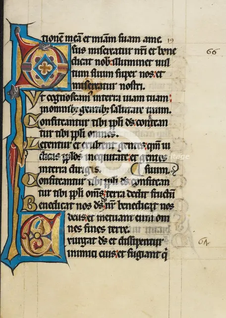 Decorated Initial D; Decorated Initial E; Psalter, third quarter of 13th century. Creator: Unknown.