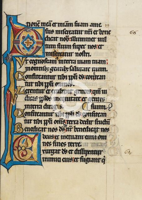 Decorated Initial D; Decorated Initial E; Psalter, third quarter of 13th century. Creator: Unknown.