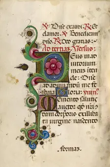 Decorated Initial D; Decorated Initial M; Gualenghi-d'Este Hours, about 1469. Creator: Unknown