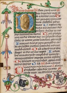 Decorated Initial D; Diurnal, about 1485. Creator: Unknown