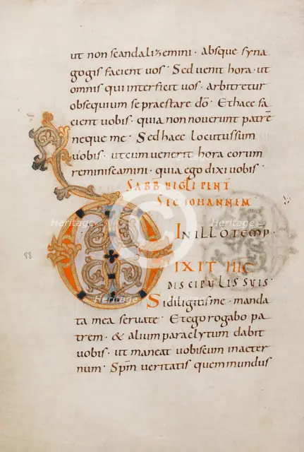 Decorated Initial D; Gospel Lectionary, late 10th century. Creator: Unknown.