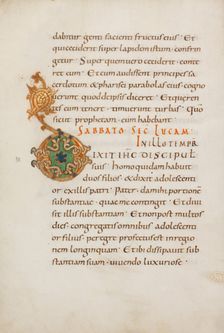 Decorated Initial D; Gospel Lectionary, late 10th century. Creator: Unknown