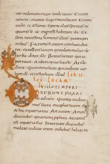 Decorated Initial D; Gospel Lectionary, late 10th century. Creator: Unknown