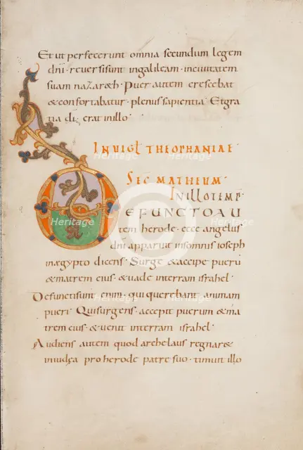 Decorated Initial D; Gospel Lectionary, late 10th century. Creator: Unknown.