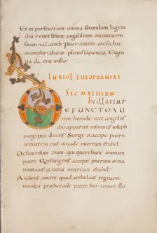Decorated Initial D; Gospel Lectionary, late 10th century. Creator: Unknown