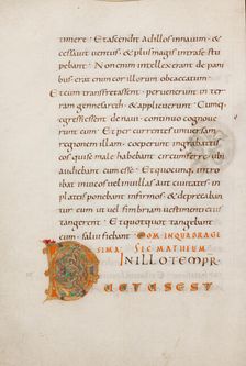 Decorated Initial D; Gospel Lectionary, late 10th century. Creator: Unknown