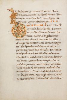 Decorated Initial D; Gospel Lectionary, late 10th century. Creator: Unknown