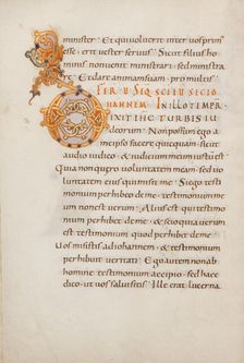 Decorated Initial D; Gospel Lectionary, late 10th century. Creator: Unknown