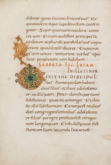 Decorated Initial D; Gospel Lectionary, late 10th century. Creator: Unknown