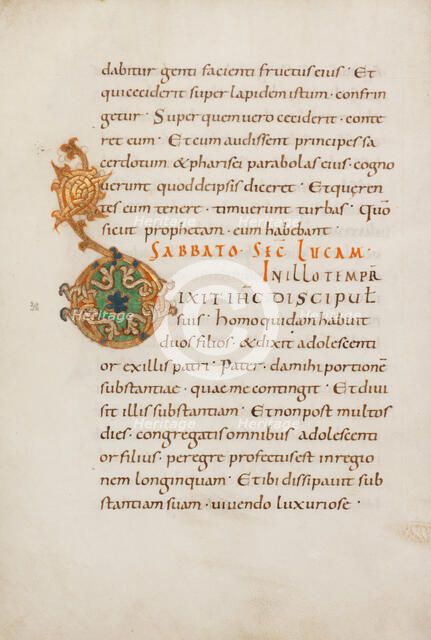 Decorated Initial D; Gospel Lectionary, late 10th century. Creator: Unknown.