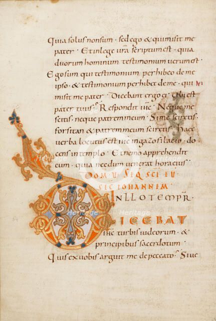 Decorated Initial D; Gospel Lectionary, late 10th century. Creator: Unknown.