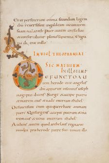 Decorated Initial D; Gospel Lectionary, late 10th century. Creator: Unknown