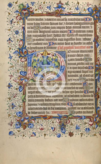 Decorated Initial D; Psalter, 1420-1430. Creator: Unknown.