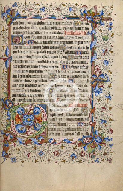 Decorated Initial D; Psalter, 1420-1430. Creator: Unknown.