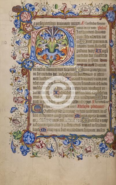 Decorated Initial D; Psalter, 1420-1430. Creator: Unknown.