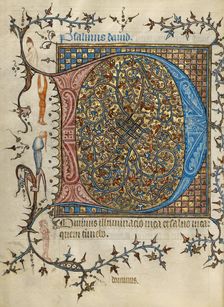 Decorated Initial D; Psalter; Ornamented Initial D, about 1390. Creator: Unknown