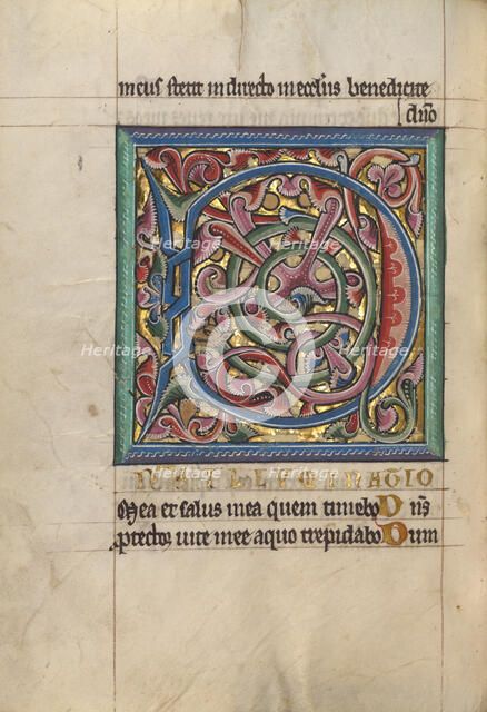 Decorated Initial D; Psalter, about 1240-1250. Creator: Unknown.
