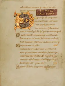 Decorated Initial D; Sacramentary, first quarter of 11th century. Creator: Unknown