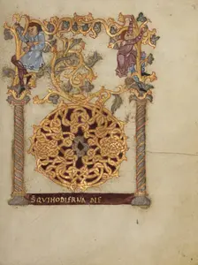 Decorated Initial D; Sacramentary, first quarter of 11th century. Creator: Unknown