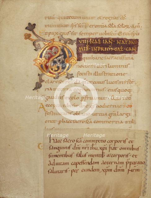 Decorated Initial D; Sacramentary, first quarter of 11th century. Creator: Unknown.