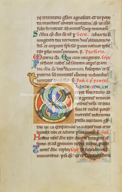 Decorated Initial D; Stammheim Missal, probably 1170s. Creator: Unknown.
