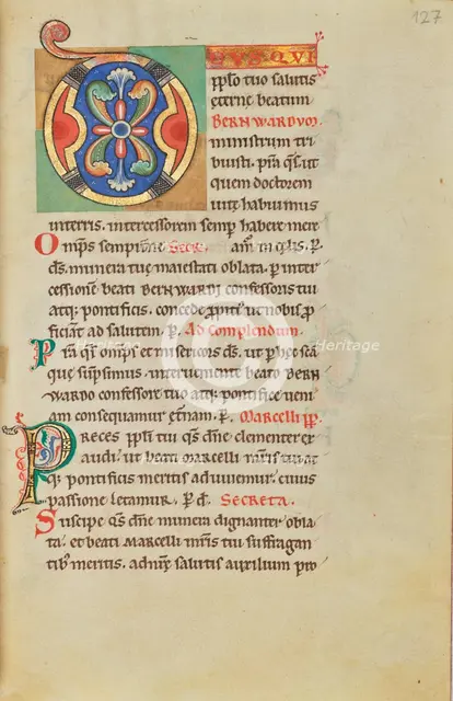 Decorated Initial D; Stammheim Missal, probably 1170s. Creator: Unknown.