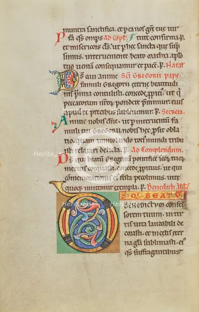 Decorated Initial D; Stammheim Missal, probably 1170s. Creator: Unknown.