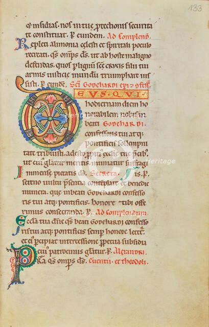 Decorated Initial D; Stammheim Missal, probably 1170s. Creator: Unknown.