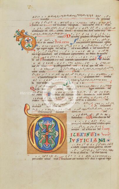 Decorated Initial D; Stammheim Missal, probably 1170s. Creator: Unknown.