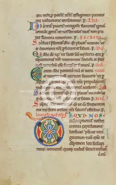 Decorated Initial D; Stammheim Missal, probably 1170s. Creator: Unknown.