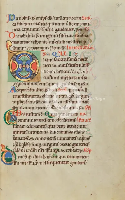 Decorated Initial D; Stammheim Missal, probably 1170s. Creator: Unknown.