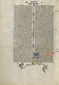 Decorated Initial E; Abbey Bible, about 1250-1262. Creator: Unknown